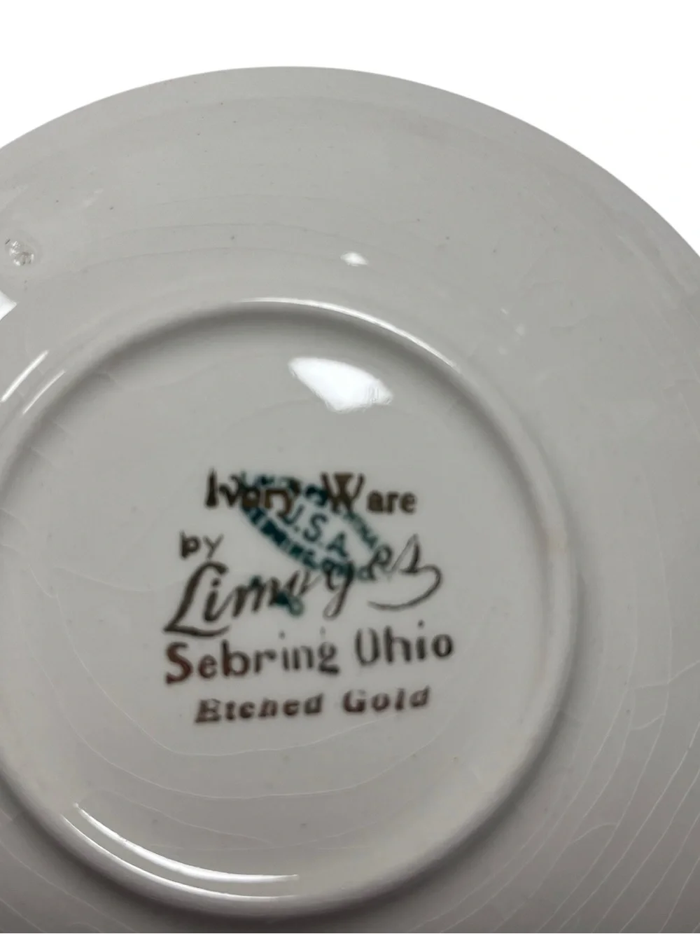 Vtg 30s 6 American Limoges Ivory Ware Saucer Plates 5.5